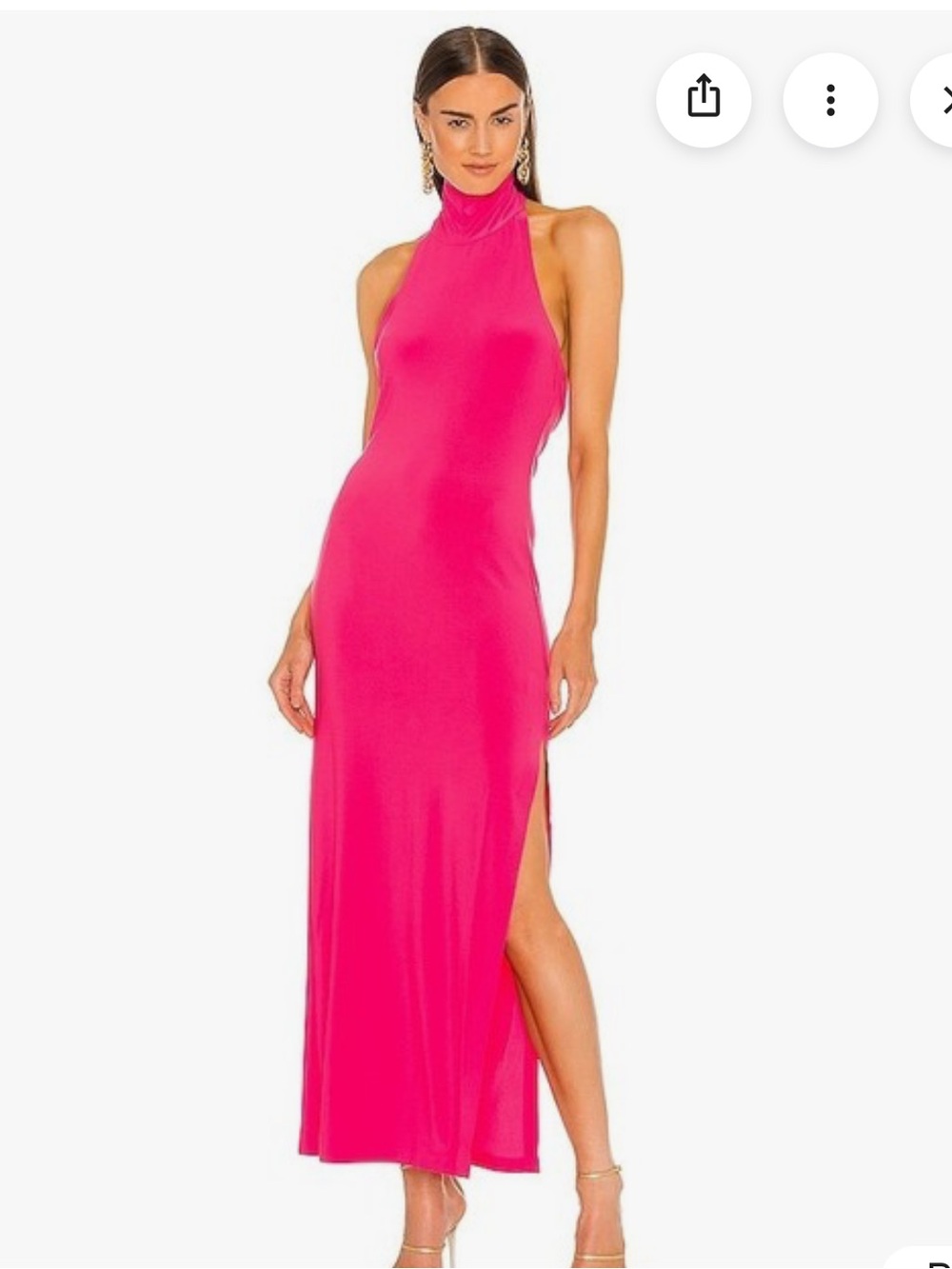 Norma Kamali pink Sleeveless Turtle Neck Maxi Dress